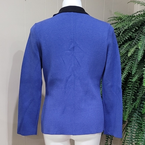 Nic Zoe Blue Black Color Block Sweater Blazer Women’s Sz PM - Picture 2 of 9